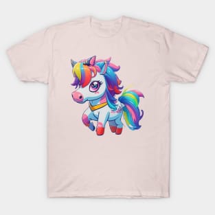 Pasture Playtime Kawaii Horse Adventure T-Shirt